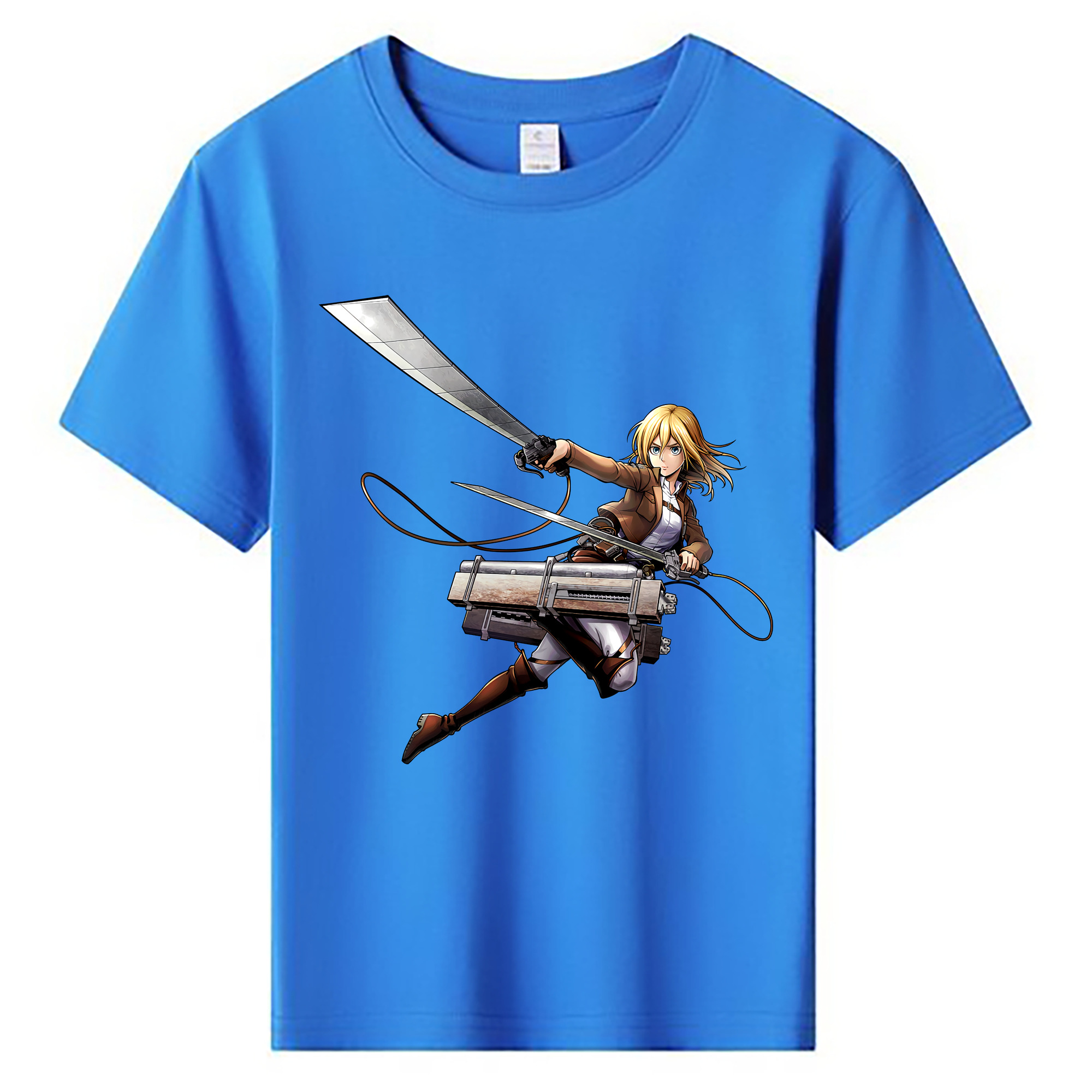 （画像用） 進撃の巨人 クリスタ·レンズ Attack on Titan Christa Lenz 綿100％キッズTシャツ（フロントプリント）